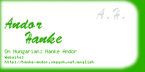 andor hanke business card